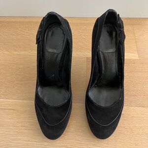 Dior Suede Platform Black Heels